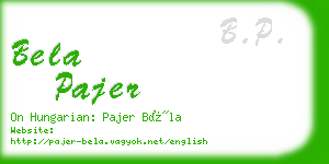 bela pajer business card